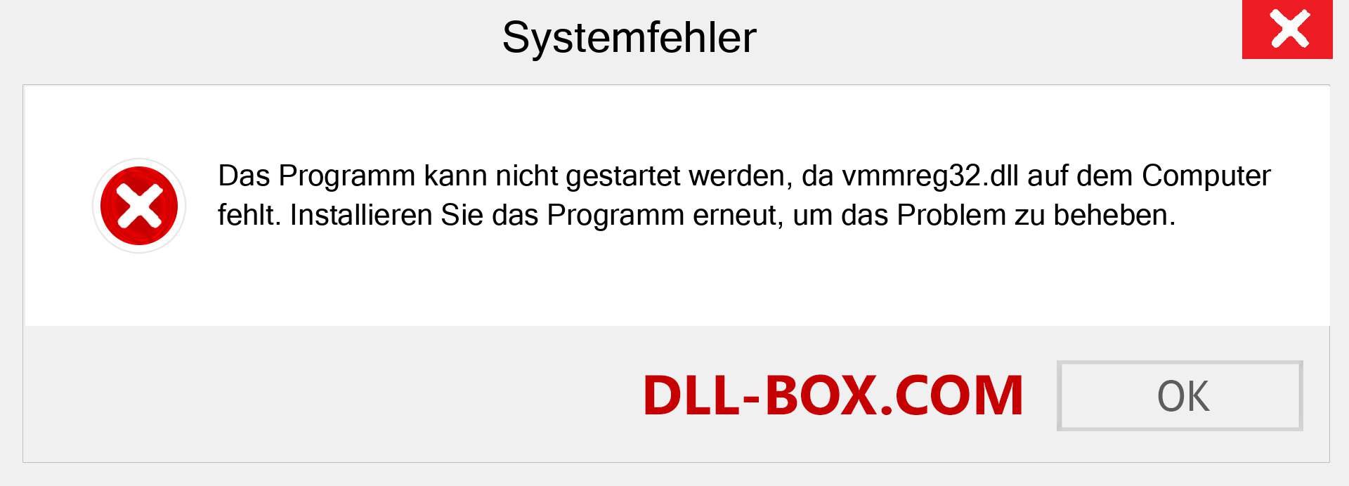 vmmreg32.dll-Datei fehlt?. Download für Windows 7, 8, 10 - Fix vmmreg32 dll Missing Error unter Windows, Fotos, Bildern